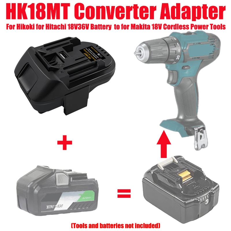 Power Tools Hitachi - อะแดปเตอร์แบตเตอรี่ ALASICKA รุ่น HK18MT สำหรับแบตเตอรี่ Hitachi