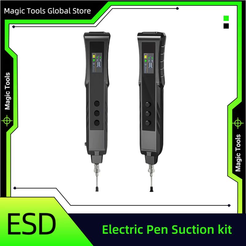 Power Tools Total - ชุดปากกาดูดสูญญากาศไฟฟ้าแบบชาร์จได้ ปลอดภัยจากไฟฟ้าสถิต – เครื่องมือพกพาสำหรับจัดการชิ้นส่วน SMD และการถอดบัดกรี
