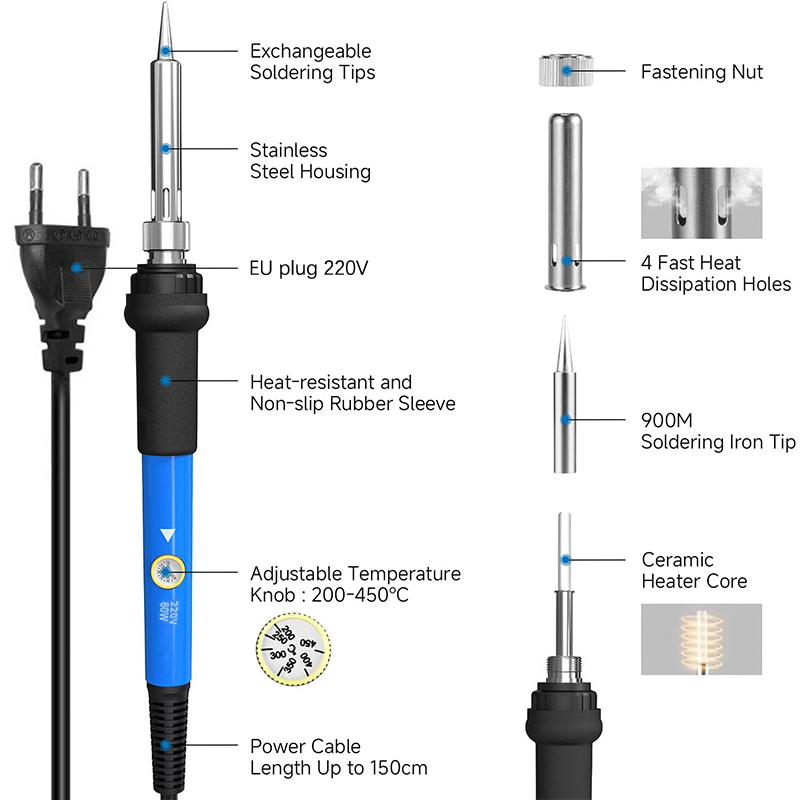 ชุดหัวแร้งบัดกรีไฟฟ้าปรับอุณหภ - Power Tools Total บทวิจารณ์และราคา