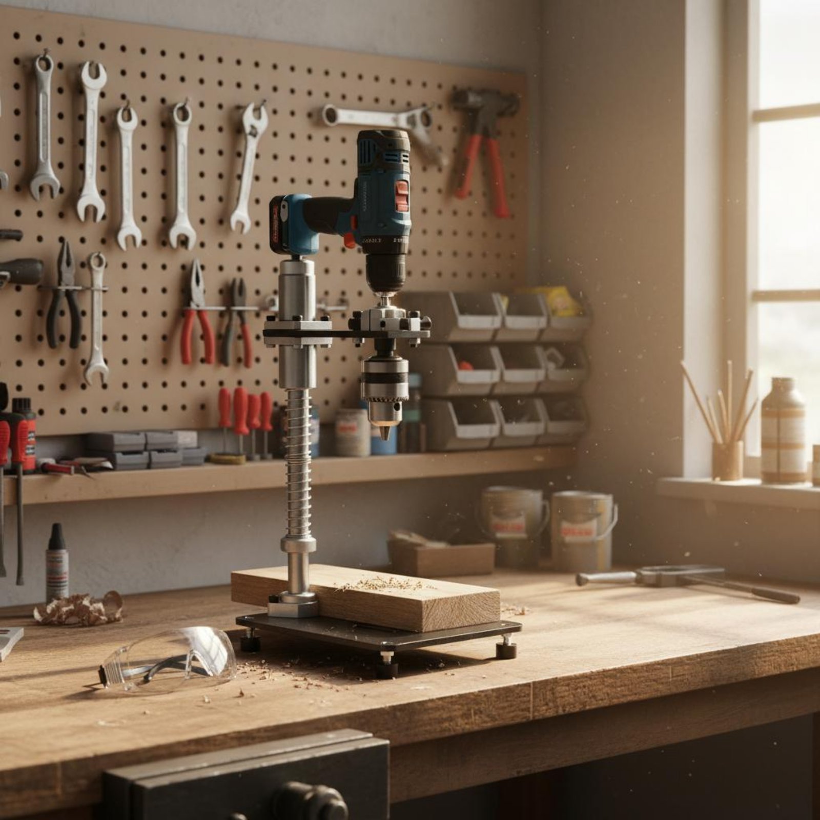 แท่นยึดสว่านมือแบบพกพา พร้อมตั - Power Tools Guide บทวิจารณ์และราคา