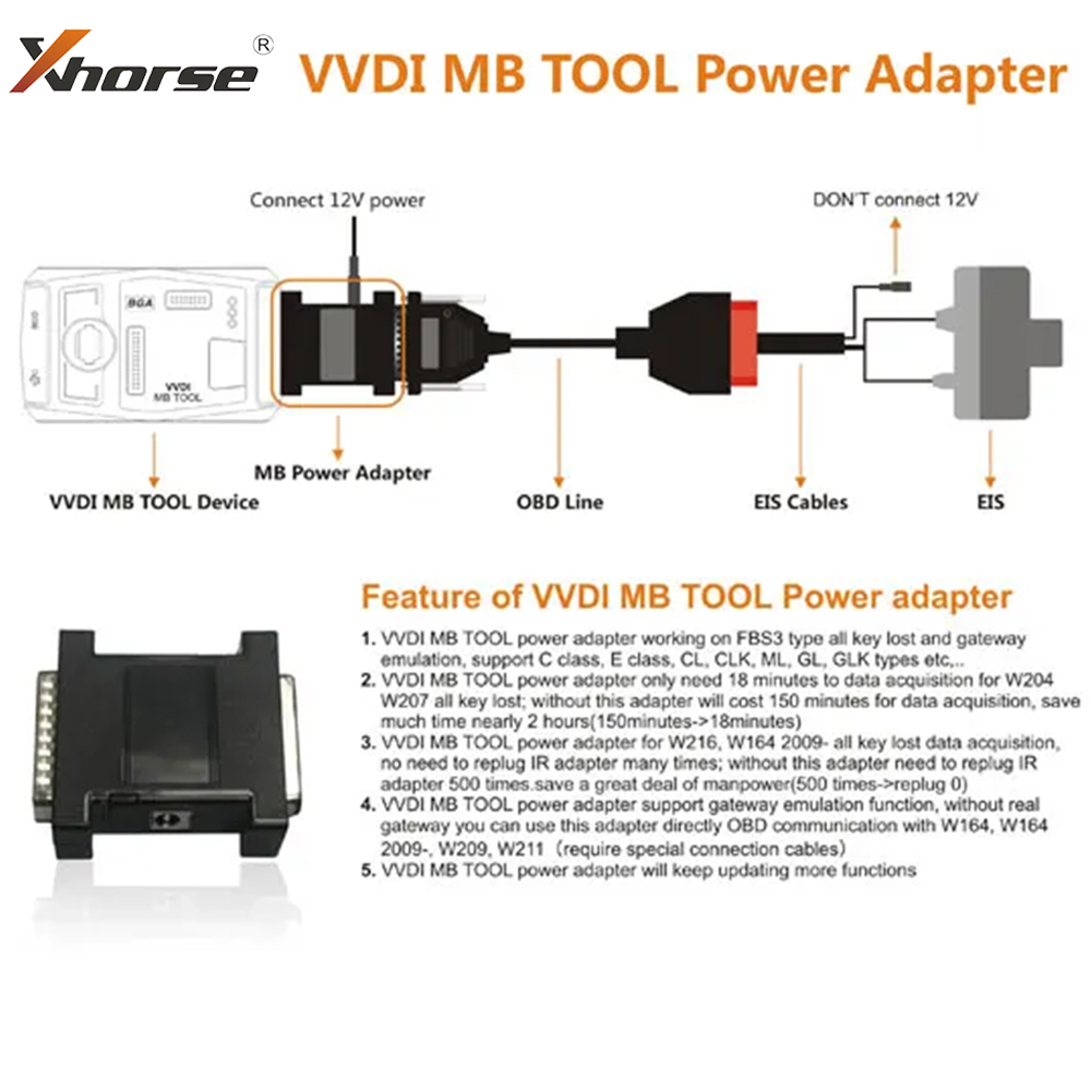 อะแดปเตอร์จ่ายไฟ Xhorse VVDI M - Power Tools Total บทวิจารณ์และราคา